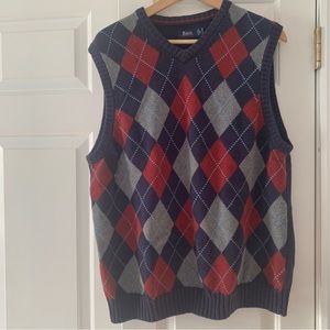 VTG Argyle knit sweater vest by Bass ( G.H. bass & co) Medium mens unisex